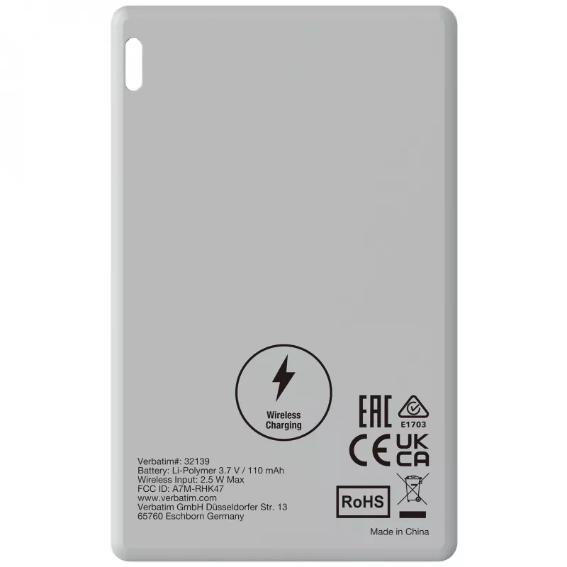 Verbatim My Finder Card Bluetooth Item Finder 1 pack Silver, Personal, Finder, Silver, Dust resistant, Waterproof, IP66, 1440 h