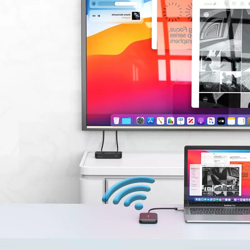 Verbatim Share My Screen 1080p USB-C juhtmevaba kuvaadapter jaoturiga WDA-01