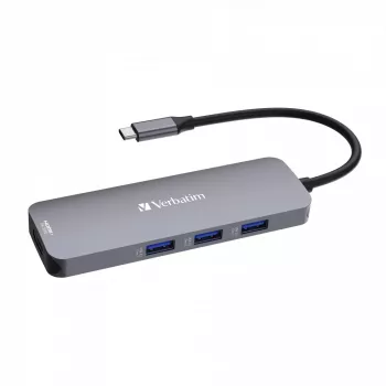 Verbatim CMH-08 USB USB-C 5000 Mbit/s Hõbedane