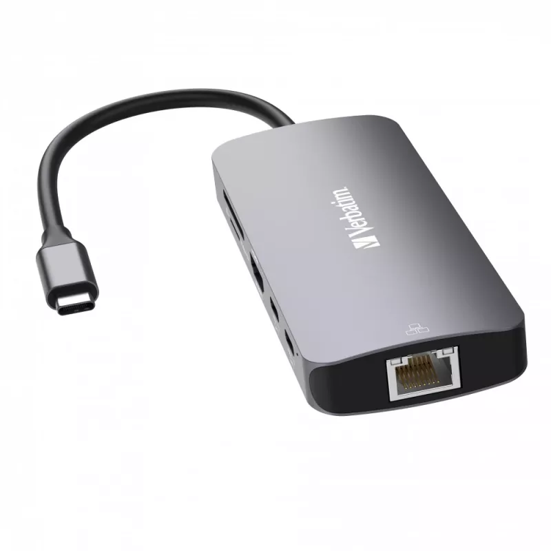 Verbatim CMH-09 USB USB-C 10000 Mbit/s Hõbedane