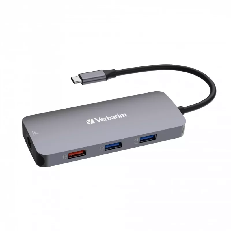 Verbatim CMH-09 USB USB-C 10000 Mbit/s Hõbedane