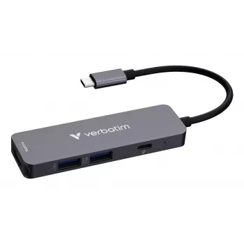Verbatim USB-C Essentials Multijaotur, 4 porti: HDMI, USB-C PD, USB-A 3.2 Gen 1, USB-A