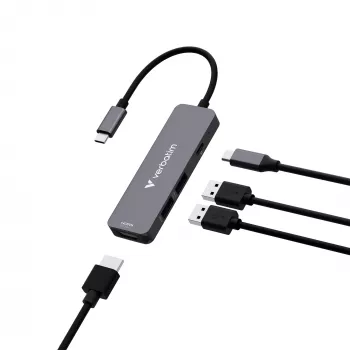 Verbatim USB-C Essentials Multijaotur, 4 porti: HDMI, USB-C PD, USB-A 3.2 Gen 1, USB-A