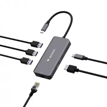Verbatim USB-C Essentials Multiport Hub 6 pordiga: RJ45, HDMI, USB-C PD, 3 x USB-A 3.2 Gen 1