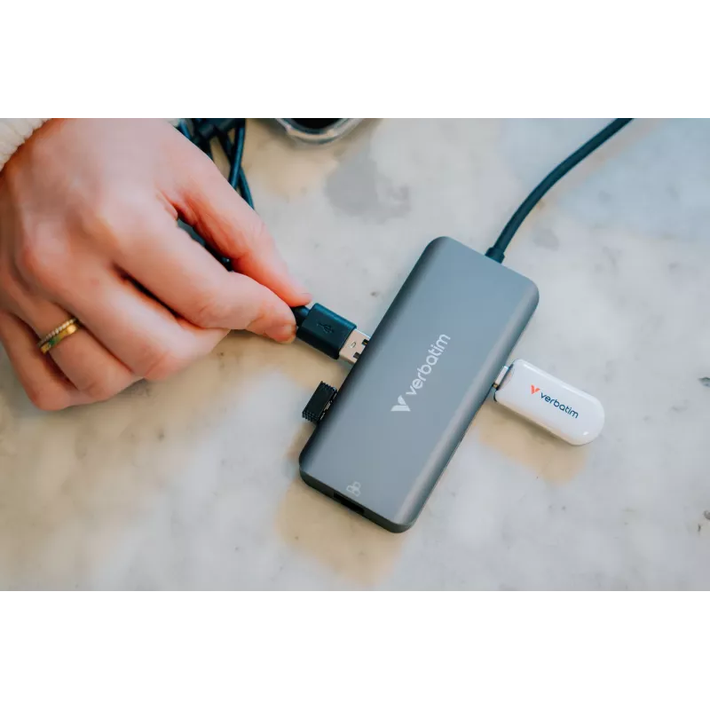Verbatim USB-C Essentials Multiport Hub 6 pordiga: RJ45, HDMI, USB-C PD, 3 x USB-A 3.2 Gen 1