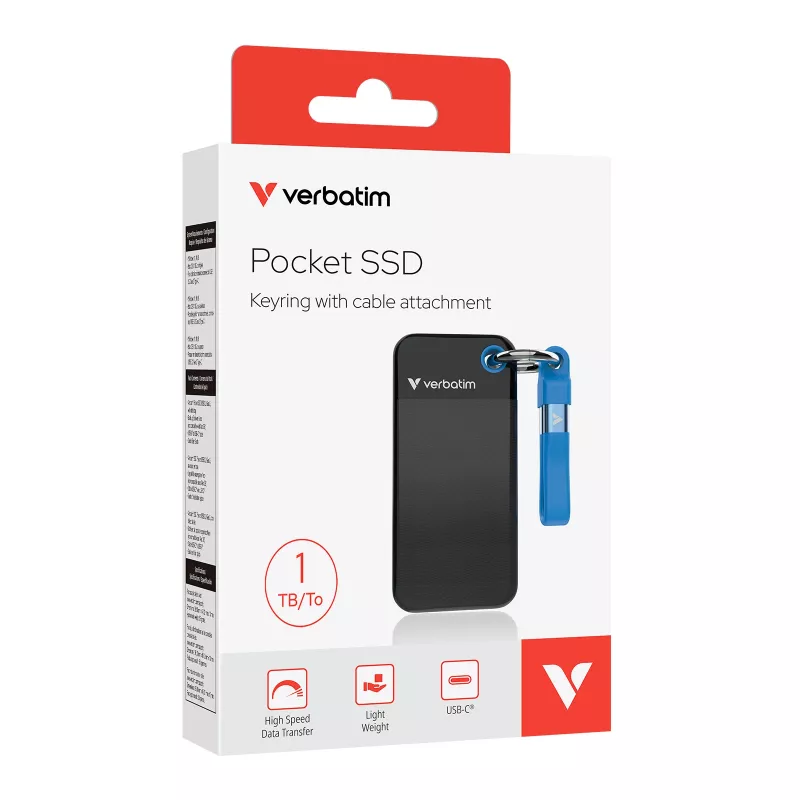 Verbatim Pocket SSD USB 3.2 Gen 2 1TB must/sinine