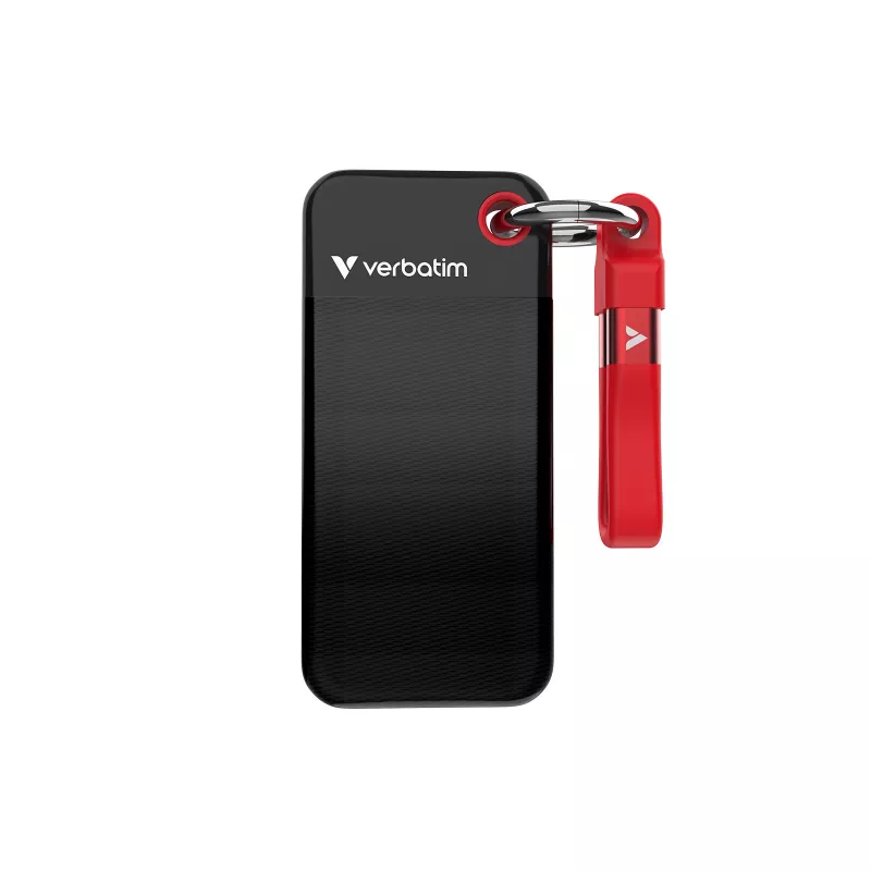 Verbatim Pocket SSD USB 3.2 Gen 2 1TB Must/Punane
