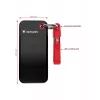 Verbatim Pocket SSD USB 3.2 Gen 2 1TB Must/Punane