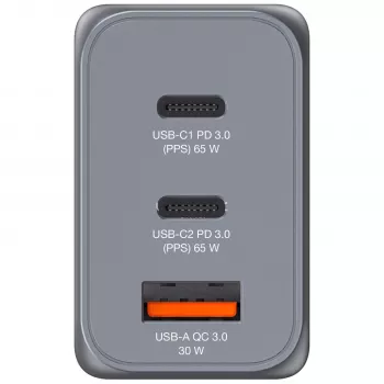 Verbatim GNC-65 GaN Charger 65W koos 2 x USB-C PD 65W / 1 x USB-A QC 3.0 (EU/UK/US)