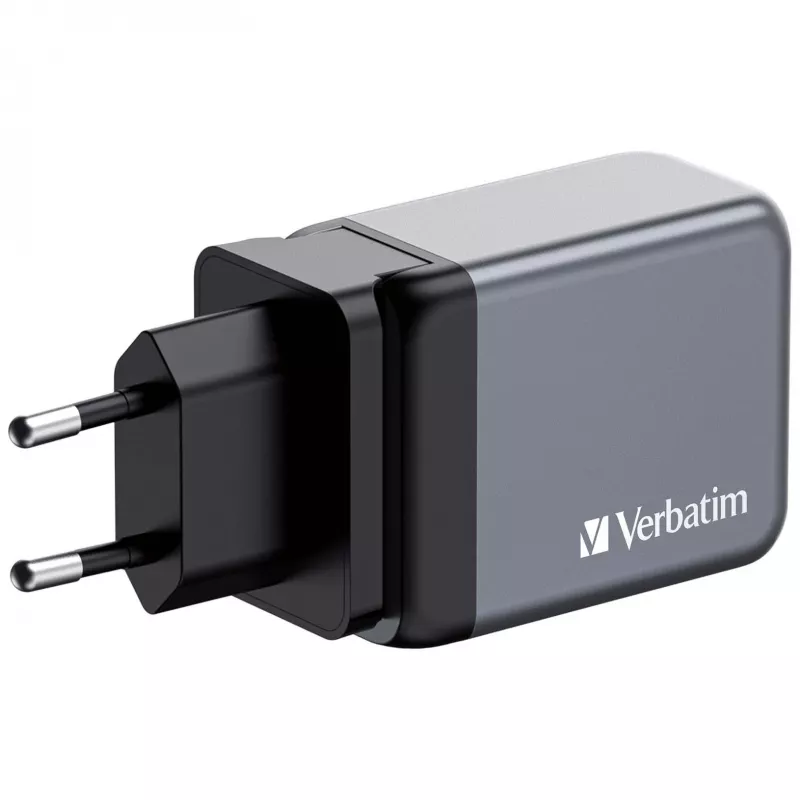 Verbatim GNC-65 GaN Charger 65W koos 2 x USB-C PD 65W / 1 x USB-A QC 3.0 (EU/UK/US)