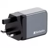 Verbatim GNC-65 GaN Charger 65W koos 2 x USB-C PD 65W / 1 x USB-A QC 3.0 (EU/UK/US)