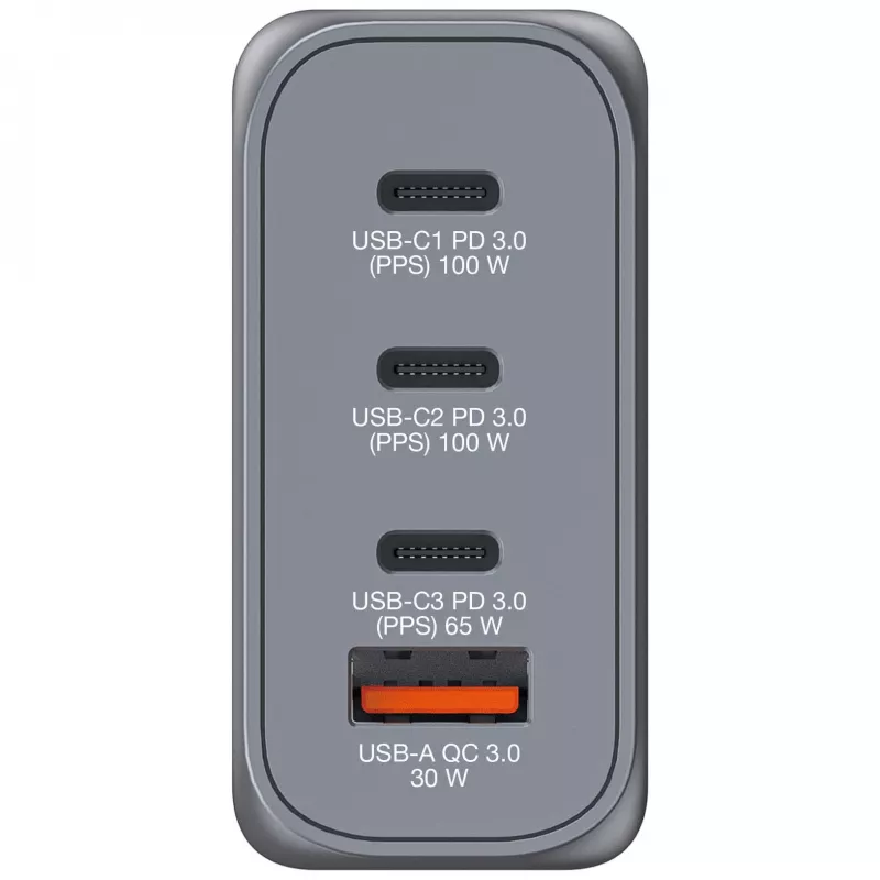 Verbatim GNC-100 GaN laadija 100W, 2 x USB-C PD 100W / 1 x USB-C PD 65W / 1 x USB-A QC 3.0 (EL/UK/US)
