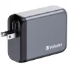 Verbatim GNC-100 GaN laadija 100W, 2 x USB-C PD 100W / 1 x USB-C PD 65W / 1 x USB-A QC 3.0 (EL/UK/US)