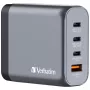 Verbatim GNC-140 GaN laadija 140 W, 2x USB-C PD 140 W / 1x USB-C PD 20 W / 1x USB-A QC 3.0 (EL/ÜK/USA)