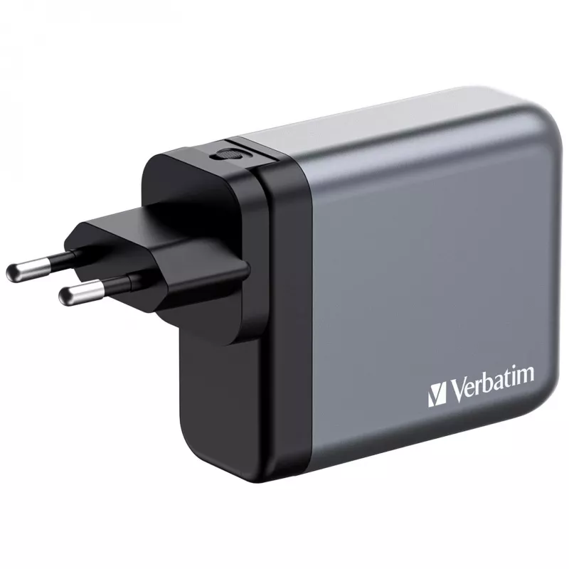 Verbatim GNC-140 GaN laadija 140 W, 2x USB-C PD 140 W / 1x USB-C PD 20 W / 1x USB-A QC 3.0 (EL/ÜK/USA)