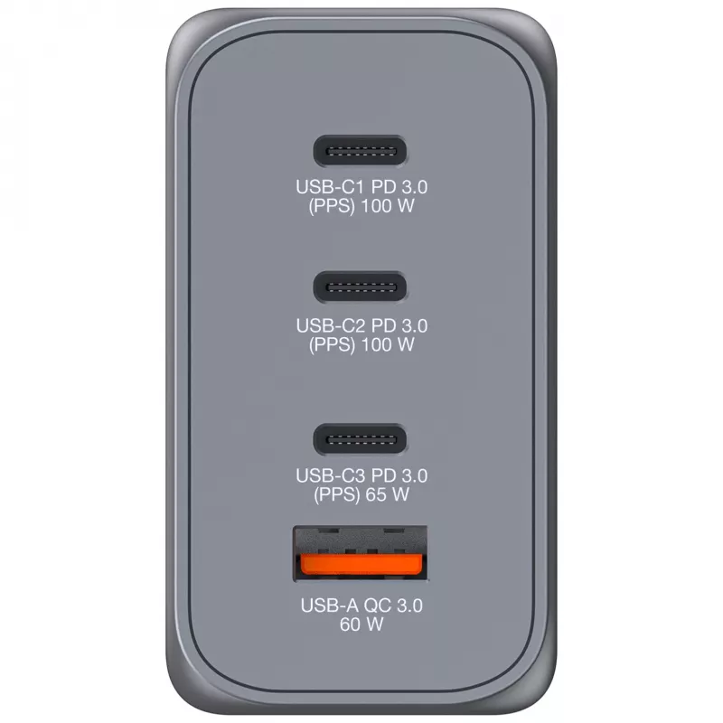 Verbatim GNC-200 GaN laadija 200W, 2x USB-C PD 100W / 1x USB-C PD 65W / 1x USB QC 3.0 (EL/Ühendkuningriik/USA)