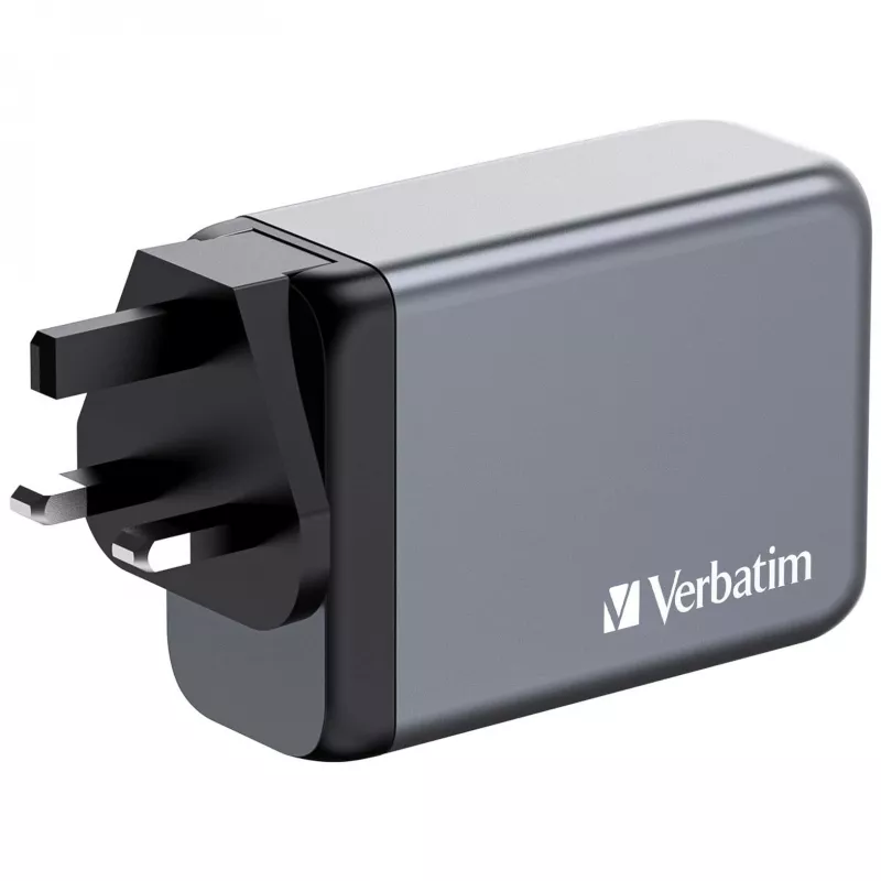 Verbatim GNC-240 GaN laadija 240W, 1x USB-C 140W / 1x USB-C 100W / 1x USB-C 65W / 1x USB-A QC 3.0 (EL/UK/US)