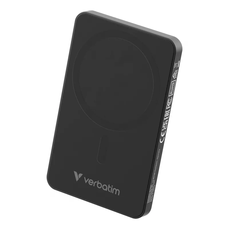 Verbatim Charge 'n' Go Essentials Magnetiline Juhtmevaba Akupank 5000 mAh Must