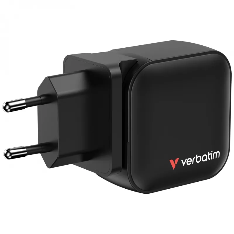 Verbatim Mini GaN Charger 70W 3 Port US plug koos EU and UK adaptors
