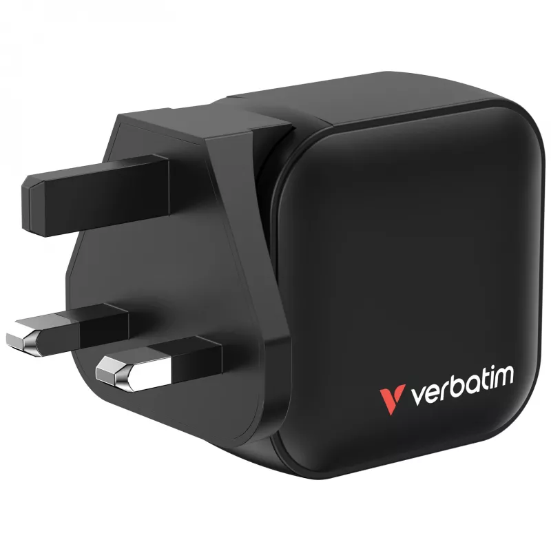 Verbatim Mini GaN Charger 70W 3 Port US plug koos EU and UK adaptors