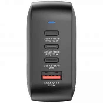 Verbatim Mini GaN laadija 100W 4 porti USA pistikuga koos EL ja UK adapteritega
