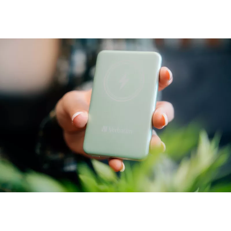 Verbatim Charge 'n' Go magnetiline juhtmevaba akupank 5000 mAh roheline