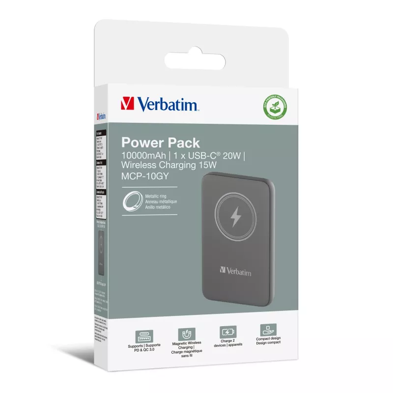 Verbatim Charge 'n' Go magnetiline juhtmevaba akupank 10000 mAh hall