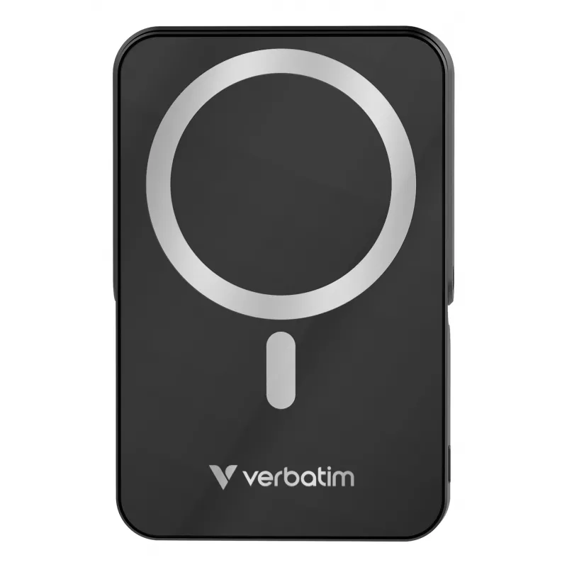 Verbatim Charge 'n' Go magnetiline juhtmevaba akupank statiiviga - 10000 mAh must