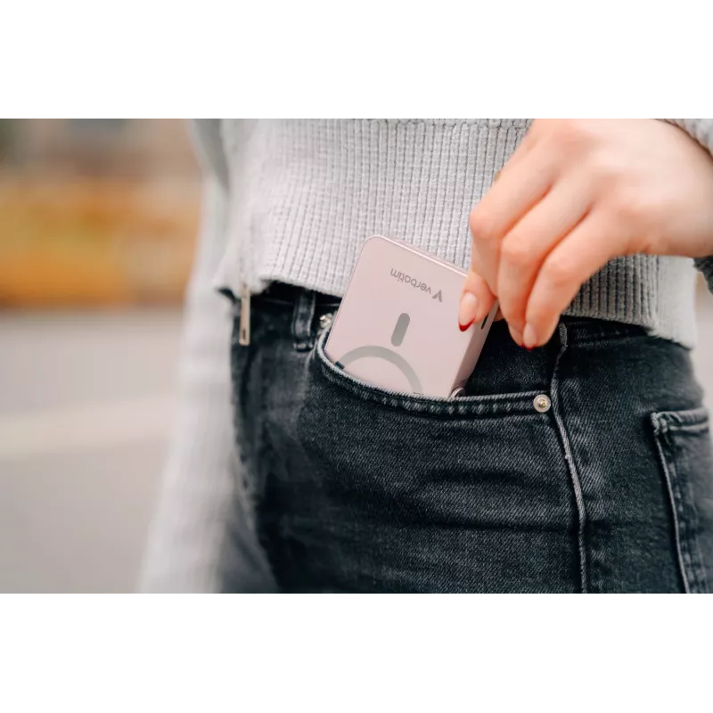 Verbatim Charge 'n' Go magnetiline juhtmevaba akupank statiiviga - 10000 mAh Roosa