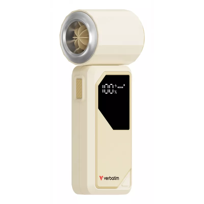 Verbatim Cool’n’Go AirJet käeshoitav ventilaator valge/hõbedane, hõbedane, valge, käeshoitav ventilaator, 1 tk, 6 W, liitiumioon (Li-Ion), 3,7 V