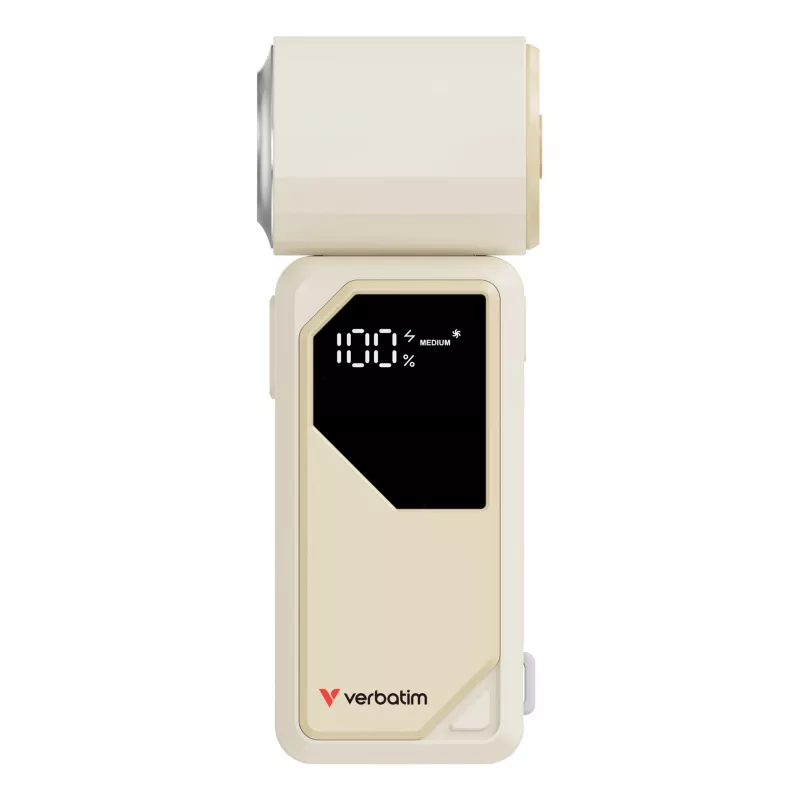 Verbatim Cool’n’Go AirJet käeshoitav ventilaator valge/hõbedane, hõbedane, valge, käeshoitav ventilaator, 1 tk, 6 W, liitiumioon (Li-Ion), 3,7 V