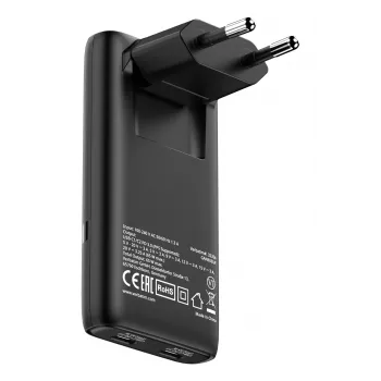 Verbatim Fold 'n' Go GaN laadija 65W EL-pistik Must, siseruumides, AC, 20 V, Must