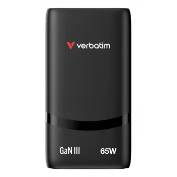 Verbatim Fold 'n' Go GaN laadija 65W EL-pistik Must, siseruumides, AC, 20 V, Must