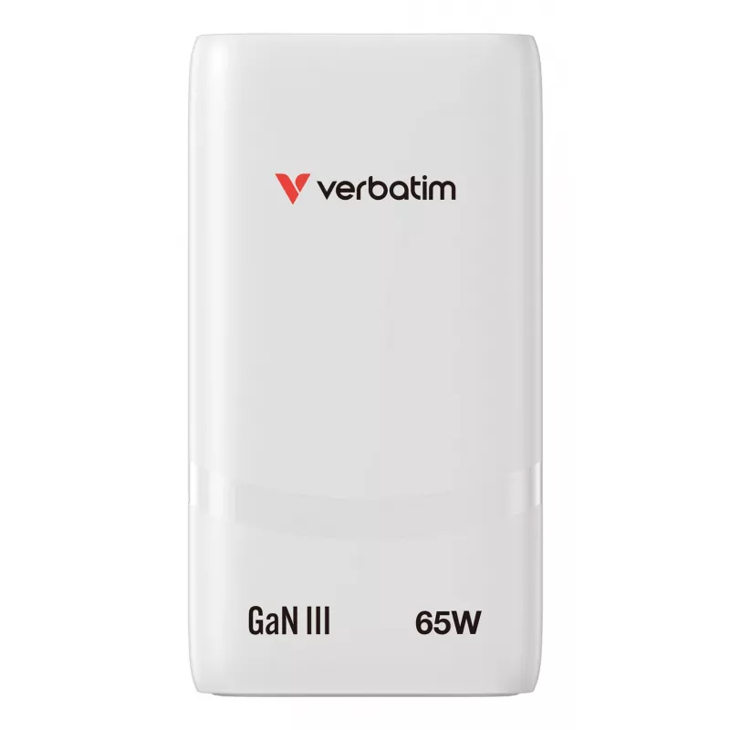 Verbatim Fold 'n' Go GaN laadija 65W EL-pistik valge, siseruumidesse, vahelduvvool, 20 V, valge