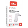 Verbatim Fold 'n' Go GaN laadija 65W EL-pistik valge, siseruumidesse, vahelduvvool, 20 V, valge