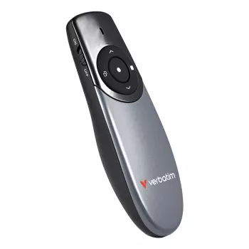 Verbatim Focus juhtmevaba esitlusipult punase laserosutiga, RF, USB, 30 m, must, hõbedane
