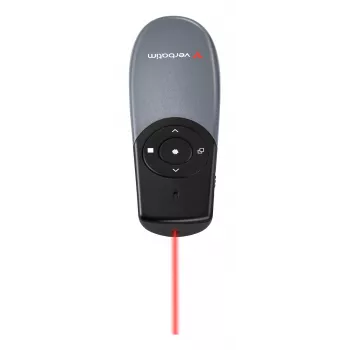 Verbatim Focus juhtmevaba esitlusipult punase laserosutiga, RF, USB, 30 m, must, hõbedane