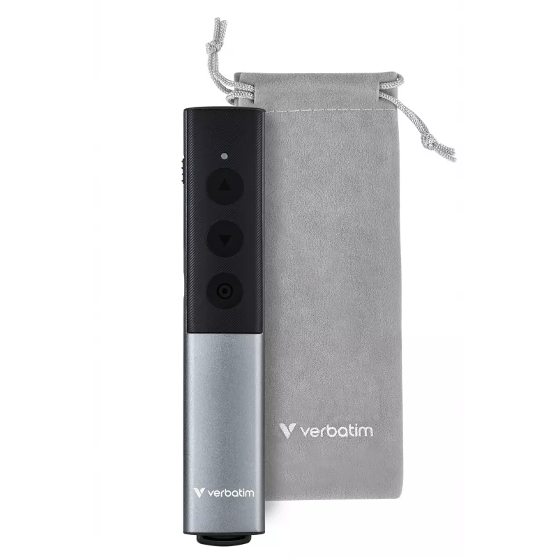Verbatim Agenda juhtmevaba esitluspult punase laserosutiga, RF, USB, 100 m, must, hõbedane