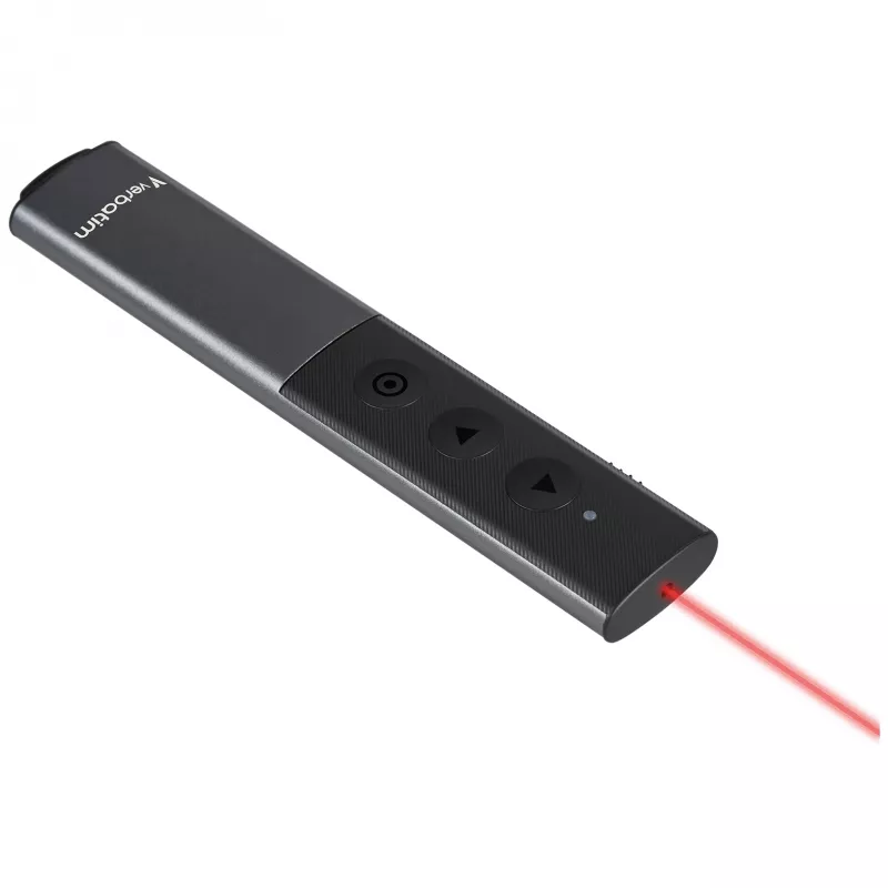 Verbatim Agenda juhtmevaba esitluspult punase laserosutiga, RF, USB, 100 m, must, hõbedane