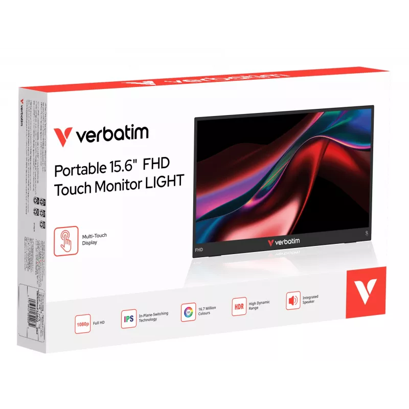 Kaasaskantav monitor Verbatim 15,6-tolline FHD puute-LCD 1920 x 1080