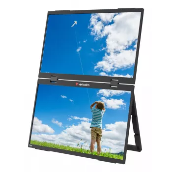 Verbatim Portable 15.6 inch FHD Dual Monitor Essentials, 39.6 cm (15.6 inch), LCD, 1920 x 1080 pikslit, Full HD, 16:9, 10 ms