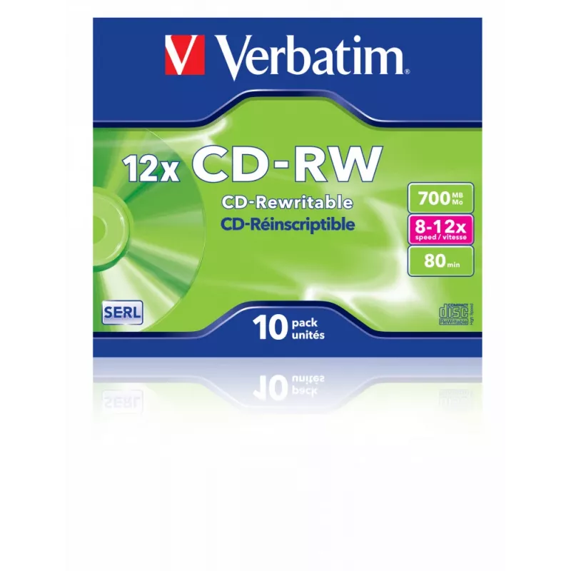 Verbatim CD-RW 12x 700 MB 10 tk