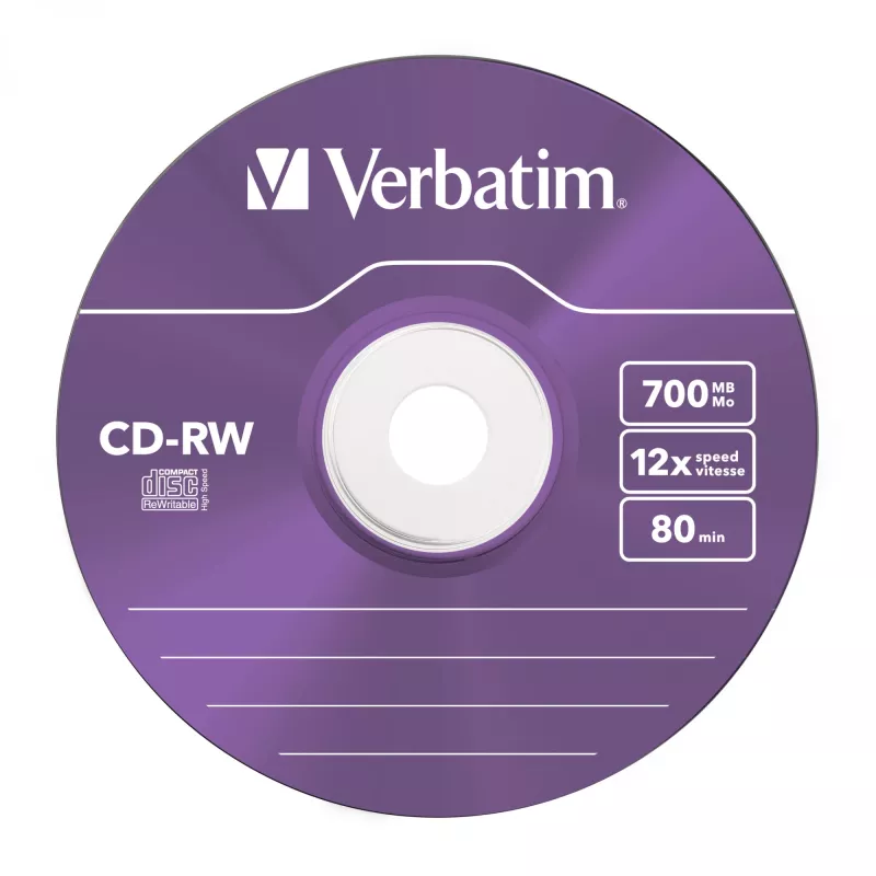 Verbatim CD-RW Colour 12x 700 MB 5 tk
