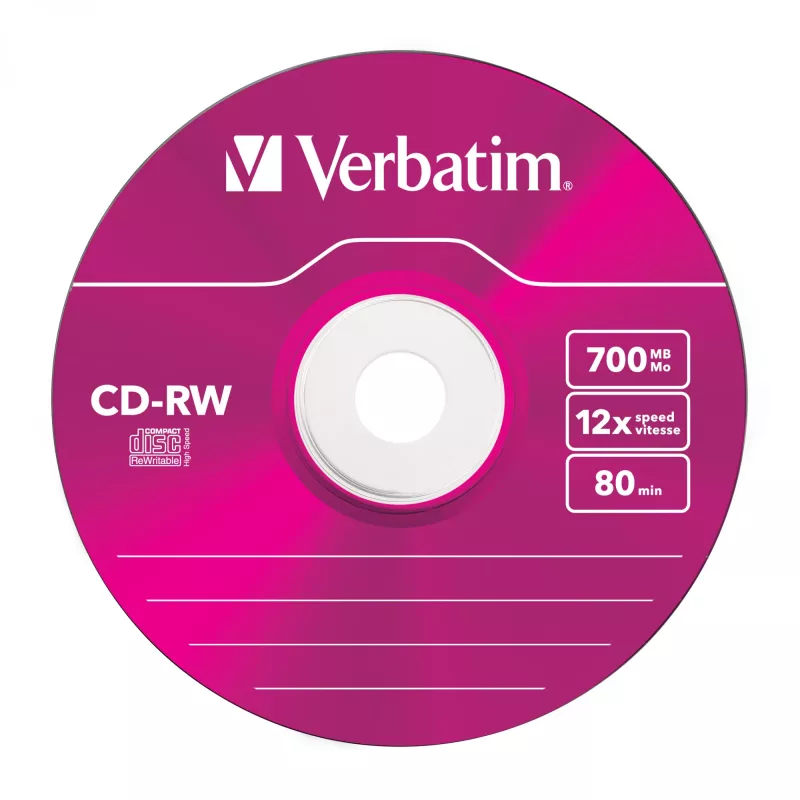 Verbatim CD-RW Colour 12x 700 MB 5 tk