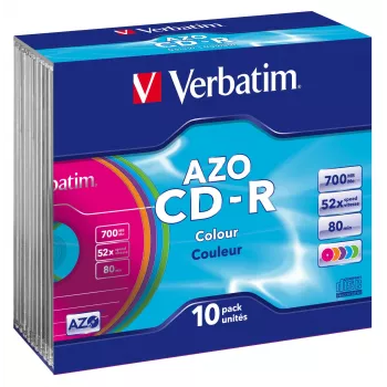 Verbatim CD-R AZO Colours 700 MB 48x 10 tk