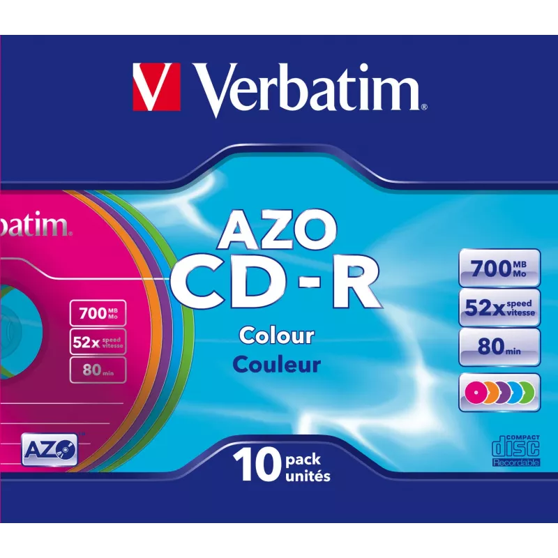 Verbatim CD-R AZO Colours 700 MB 48x 10 tk