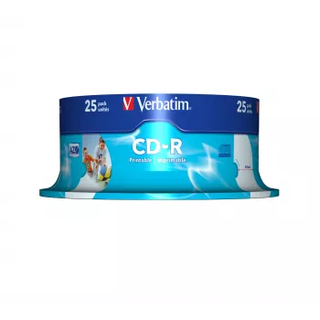 Verbatim CD-R AZO Wide Inkjet Printable 700 MB 52x 25 tk
