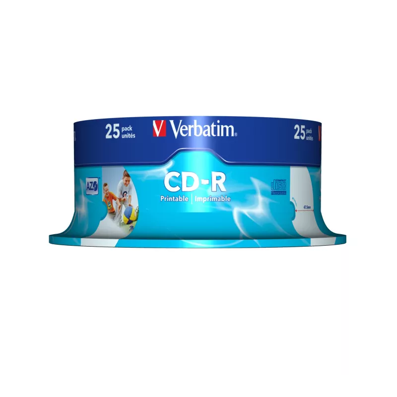 Verbatim CD-R AZO Wide Inkjet Printable 700 MB 52x 25 tk
