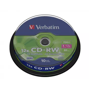 Verbatim CD-RW 12x 700 MB 10 tk