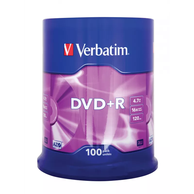 Verbatim DVD+R Matt Silver 4,7 GB 100 tk